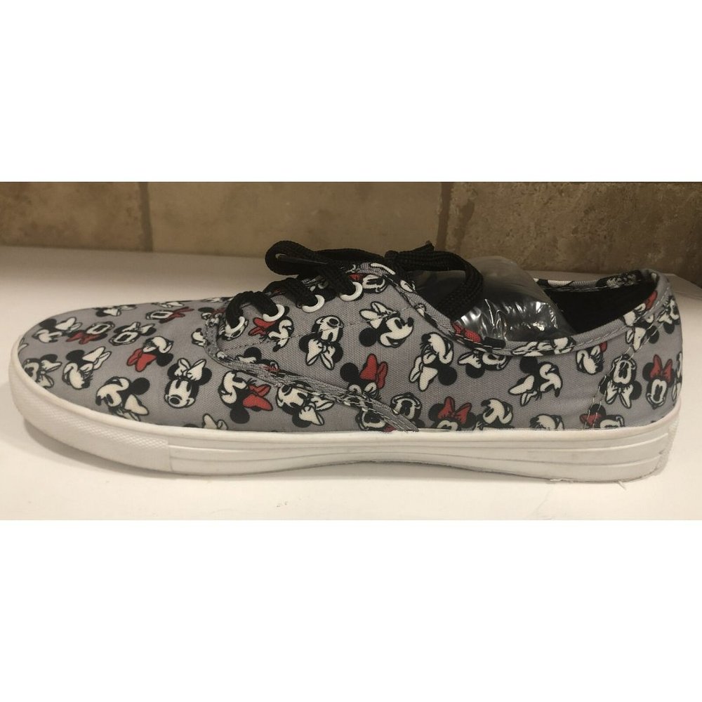 Mickey Mouse Canvas Sneaker‎ Shoes Disney Women's Size 10 Lace Up Gray